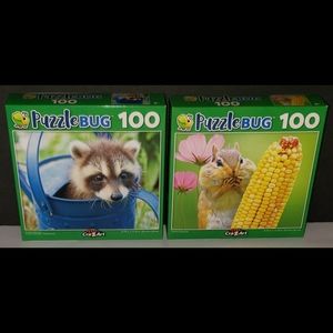 NIB 2 PuzzleBug 100 Piece Puzzles
